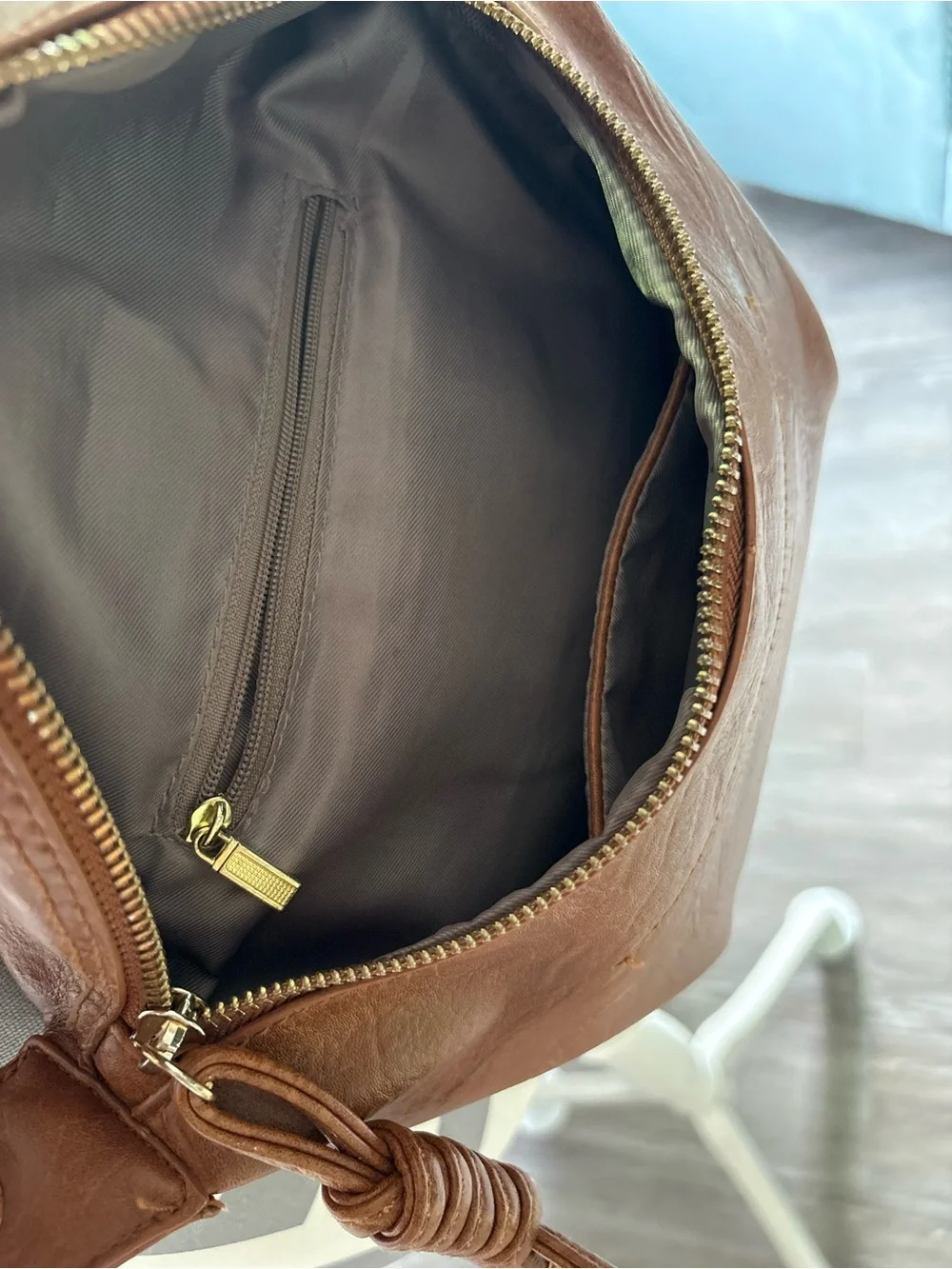 Brown Faux Leather Crossbody Sling Bag - Women
